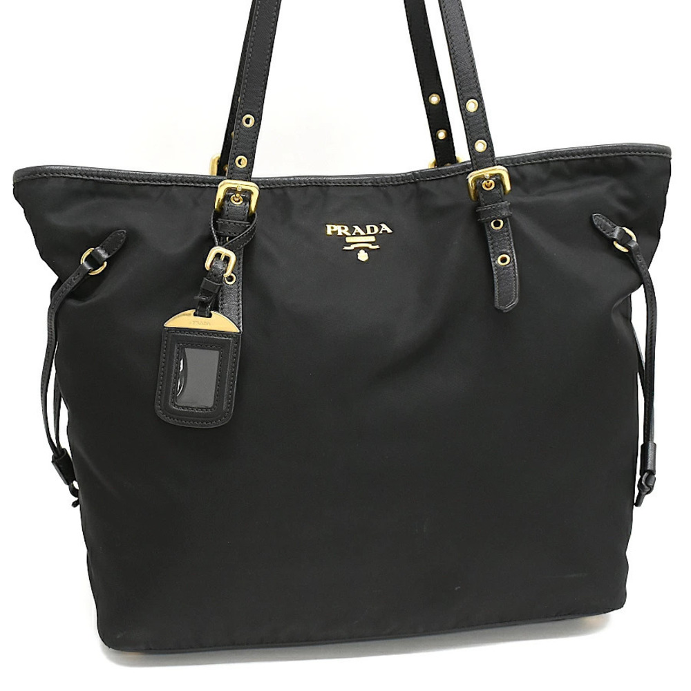 Prada Tote Tessuto Saffiano Bag Shoulder Black